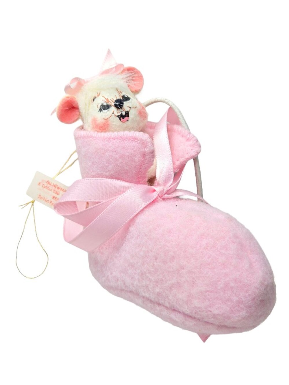Annalee Vintage baby girl mouse in pink bootie